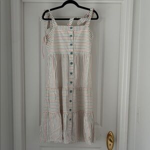 Gal Meets Glam Multicolor Stripe Button-Front Midi Dress